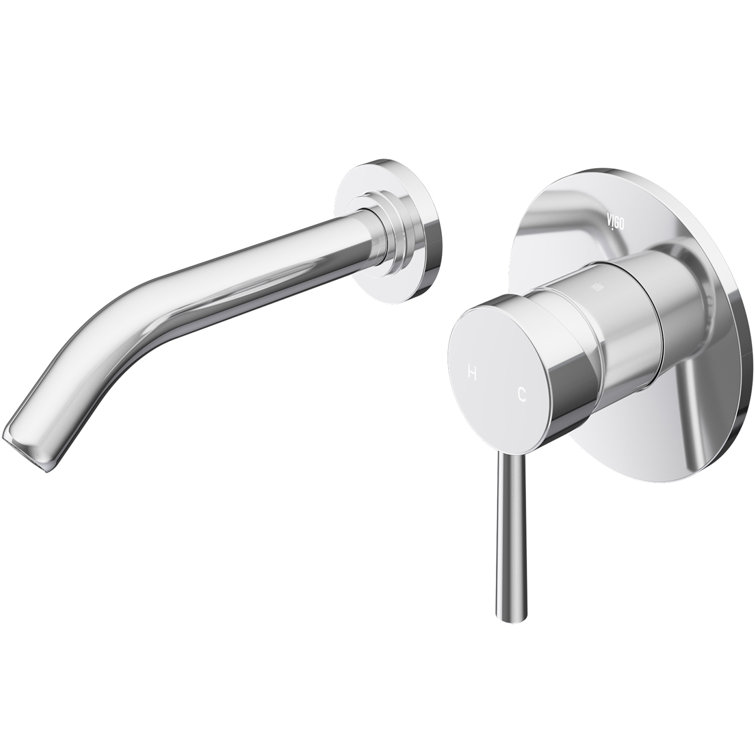 Olus Black Brass Wall Mounted Widespread Faucet