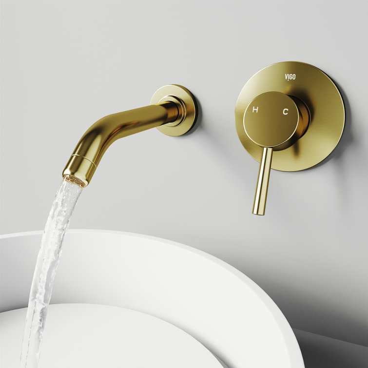 Elegantly Minimalistic Olus Wall Mount Bathroom Faucet in Antique Bronze