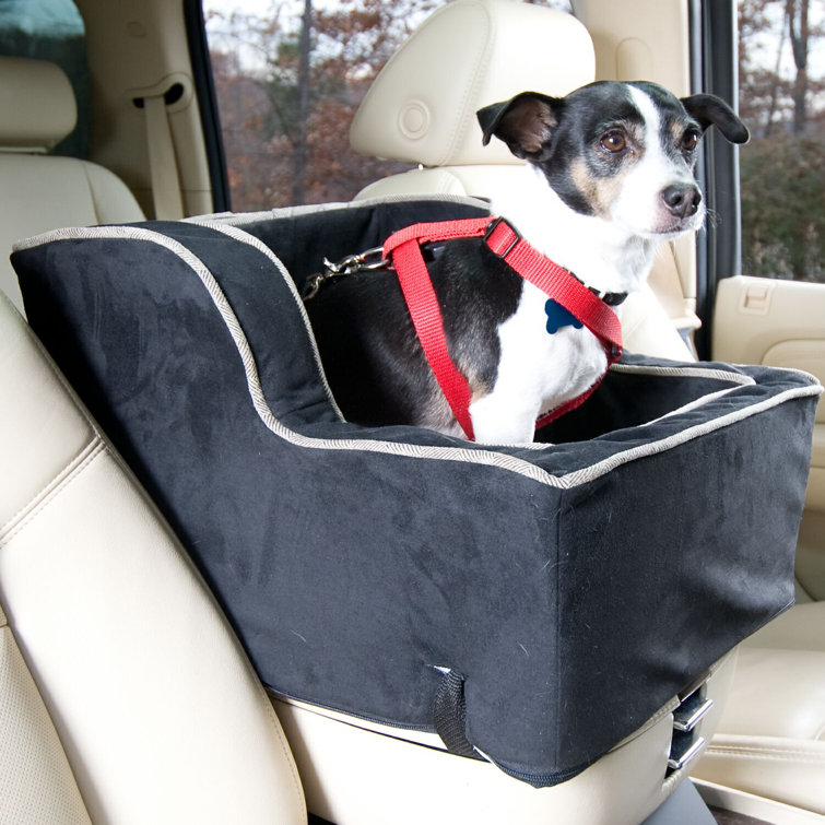 Large Black Microsuede High-Back Dog Car Seat