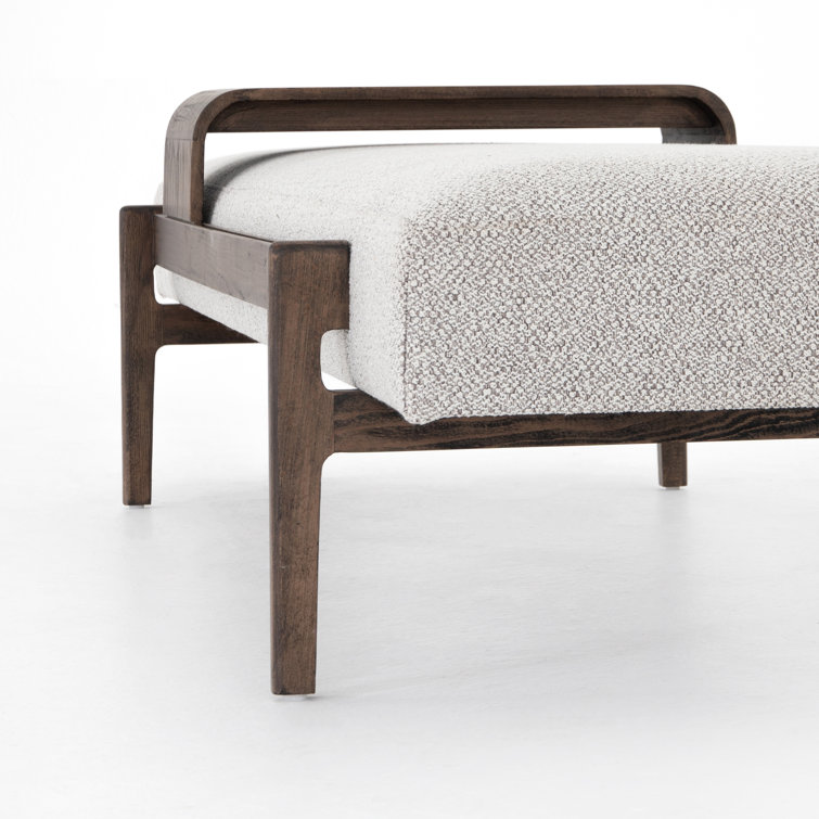 Sienna Vintage Inspired White and Brown Modern Bench