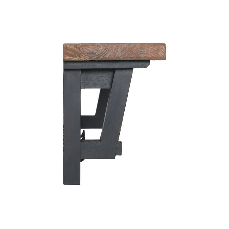 Rustic Industrial 42" Wood Coat Rack with Shelf and Hooks