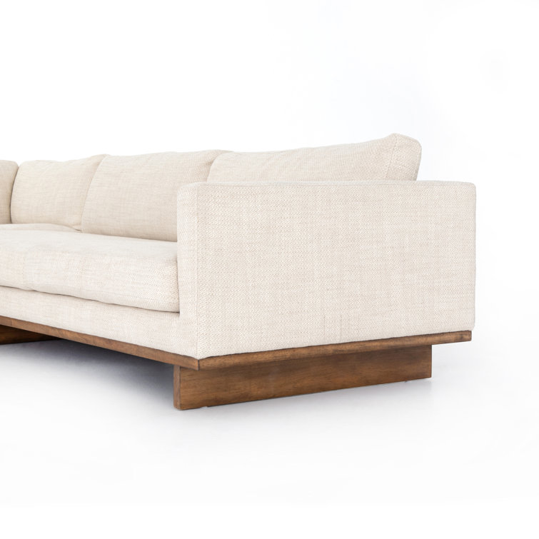 Everly Contemporary Cobblestone Cream 2-Piece Chaise Sectional