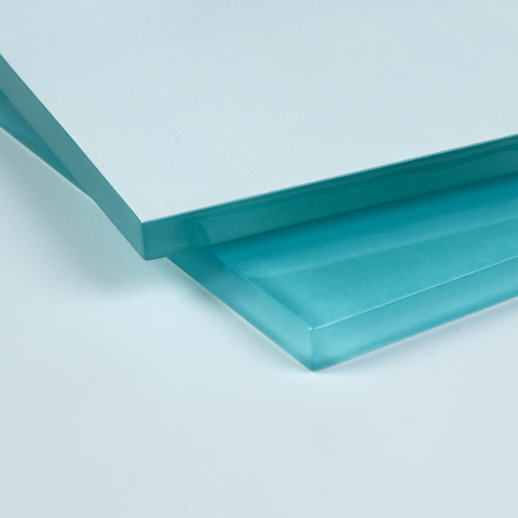 Aqua Blue 3" x 12" Polished Glass Subway Tile
