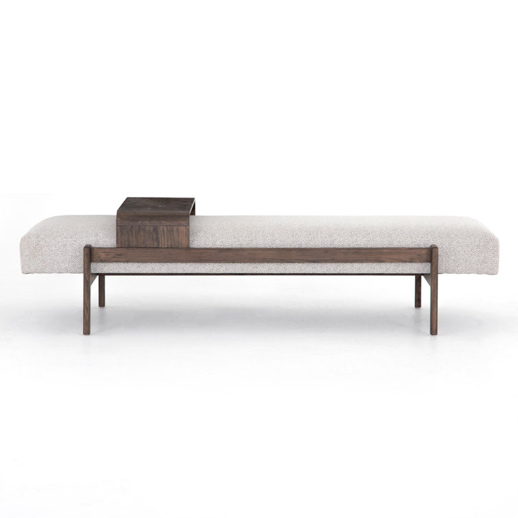Sienna Vintage Inspired White and Brown Modern Bench