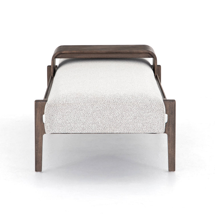 Sienna Vintage Inspired White and Brown Modern Bench
