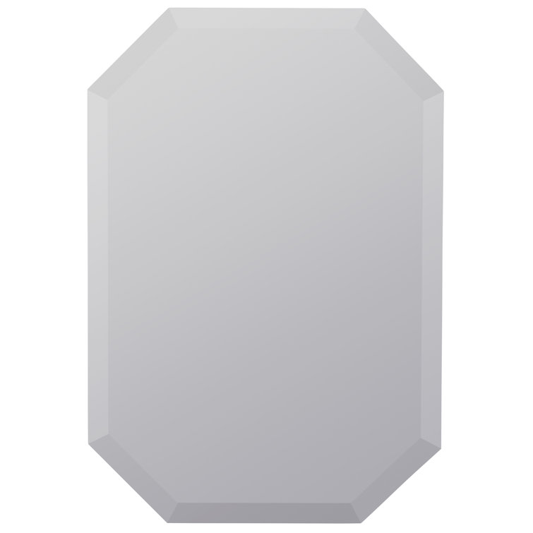 Rectangular Frameless Beveled Glass Wall Mirror