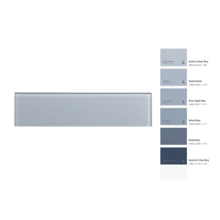 Moonlight Gray 3" x 12" Polished Glass Subway Tile