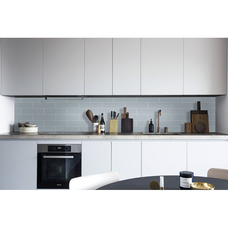 Moonlight Gray 3" x 12" Polished Glass Subway Tile