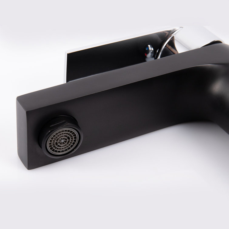 Black and Chrome Single Handle Bathroom Faucet