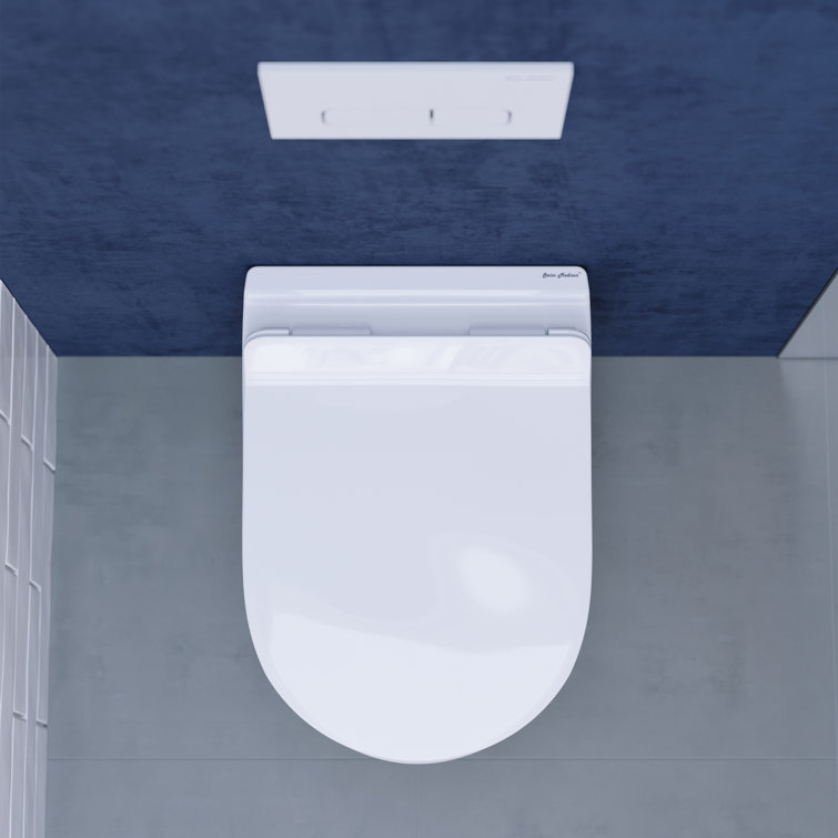 Ivy Glossy White Wall-Hung Elongated Toilet Bowl