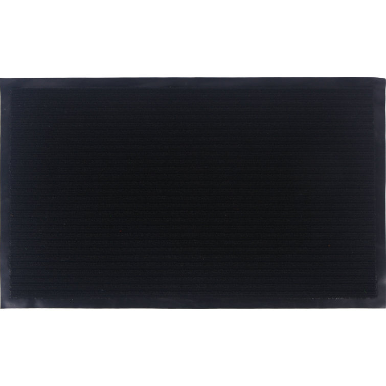 Black Non-Slip Synthetic Hallway Runner Rug, 2'7" x 9'10"