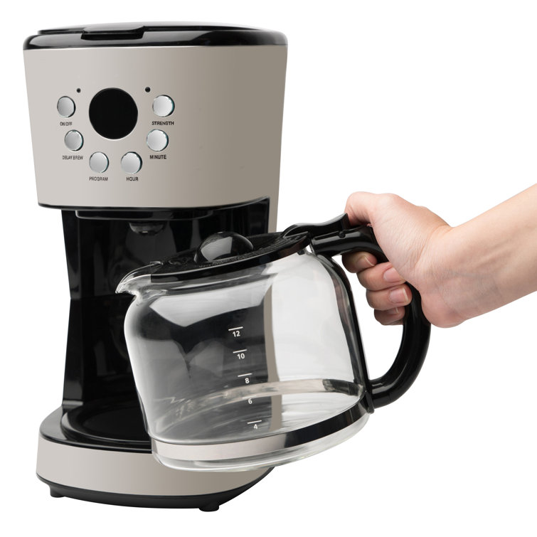 Retro Putty 12-Cup Programmable Coffee Maker with Strength Selector