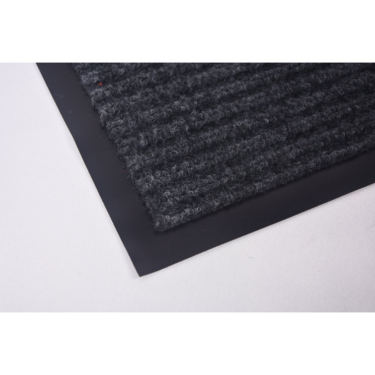 Black Non-Slip Synthetic Hallway Runner Rug, 2'7" x 9'10"