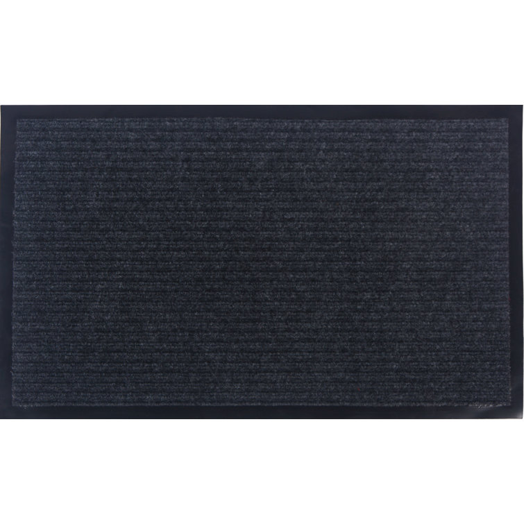 Black Non-Slip Synthetic Hallway Runner Rug, 2'7" x 9'10"