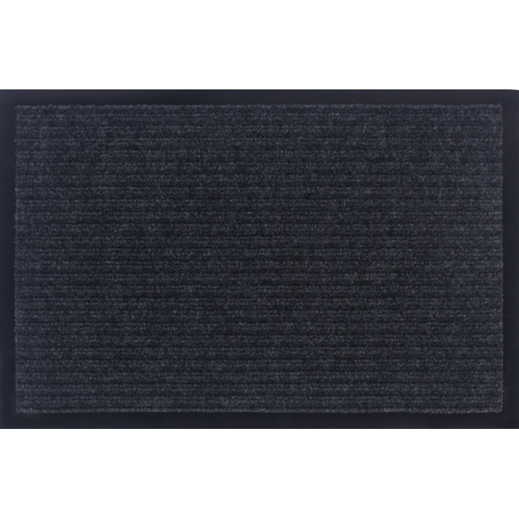 Black Non-Slip Synthetic Hallway Runner Rug, 2'7" x 9'10"
