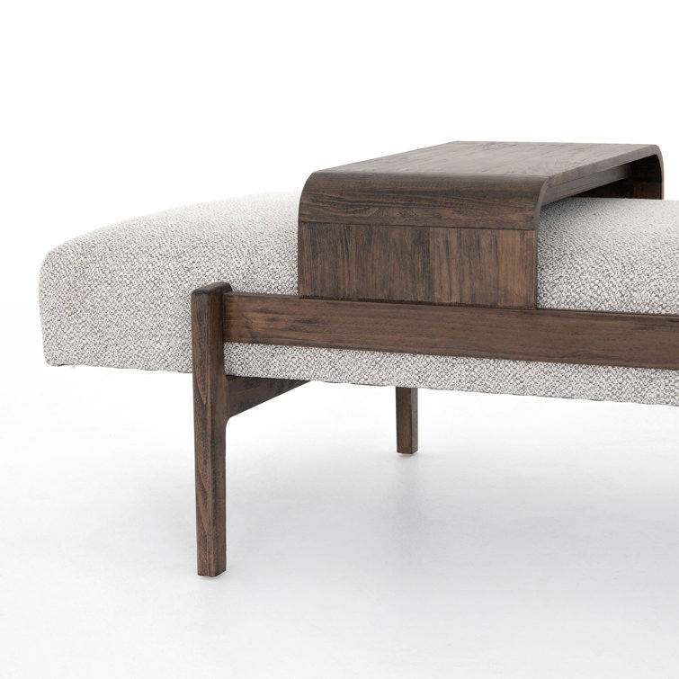 Sienna Vintage Inspired White and Brown Modern Bench