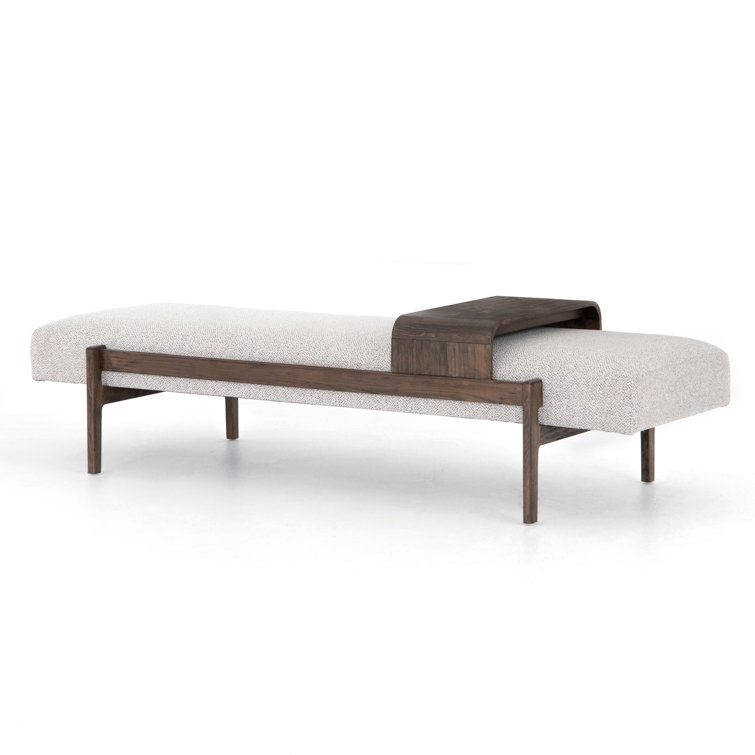 Sienna Vintage Inspired White and Brown Modern Bench