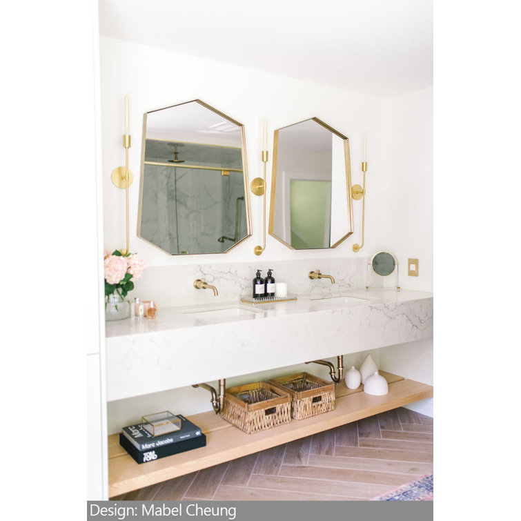 Aged Brass Slim Dimmable Wall Sconce with Stainless Steel