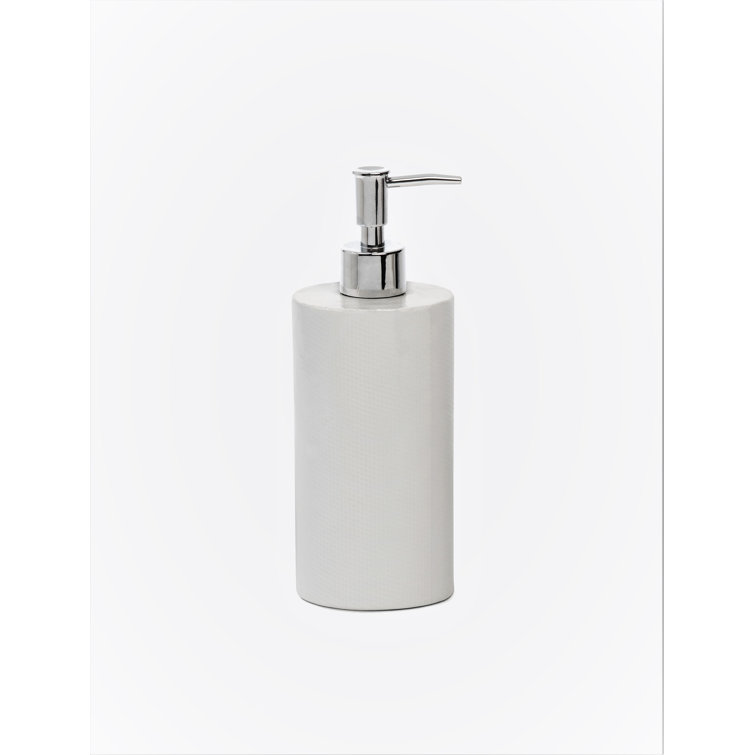 White Burlap Ceramic Soap Dispenser with Textured Finish