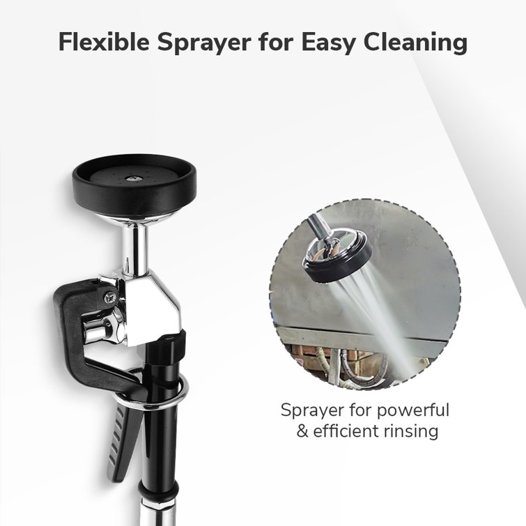 48" Chrome Wall Mounted Commercial Kitchen Faucet with Pull-out Spray