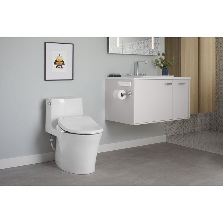 Veil White Elongated Dual-Flush One-Piece Toilet