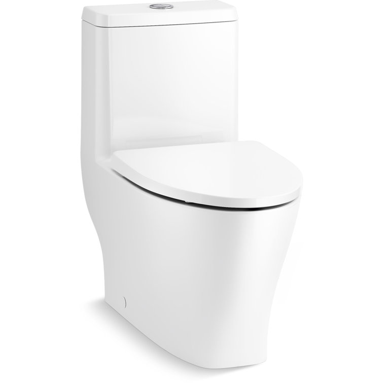 Modern High-Efficiency Elongated Dual-Flush Free Standing Toilet in White