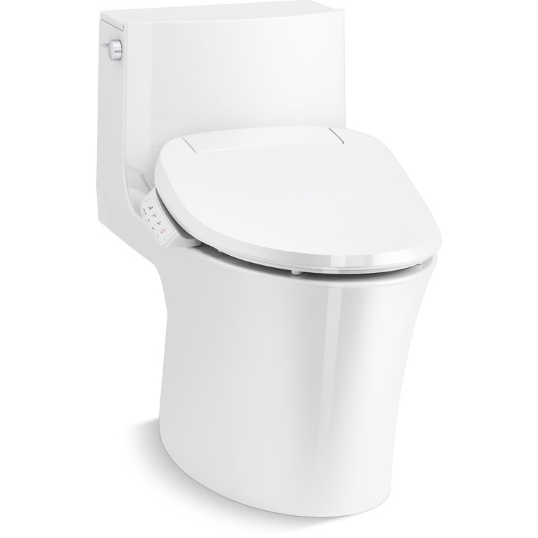 Veil White Elongated Dual-Flush One-Piece Toilet