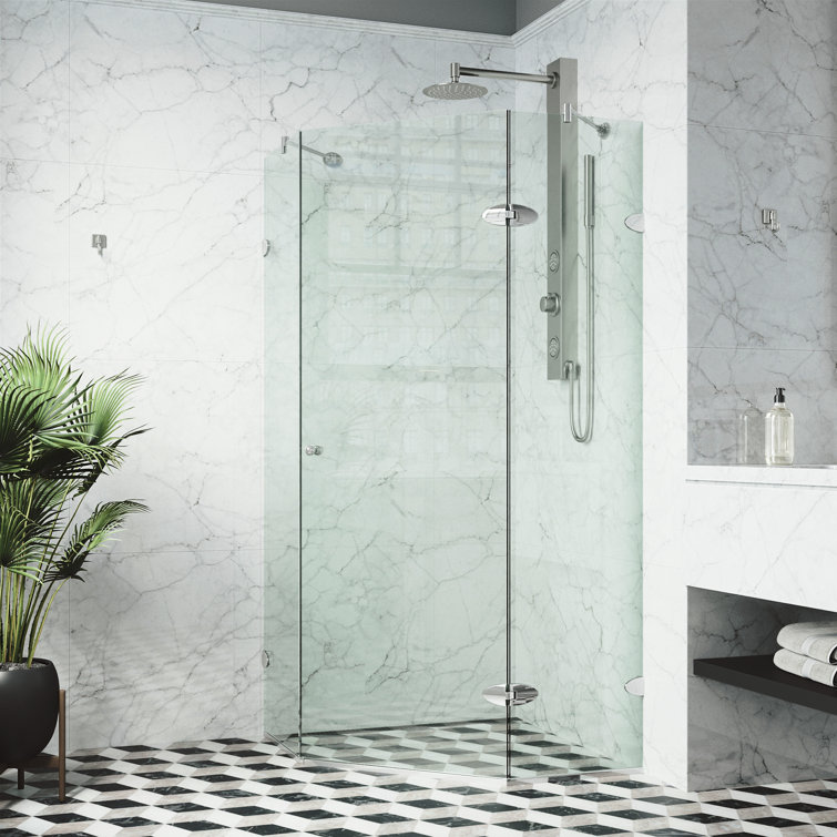 Verona 42" Frameless Neo-Angle Shower Enclosure with Brushed Nickel Hardware