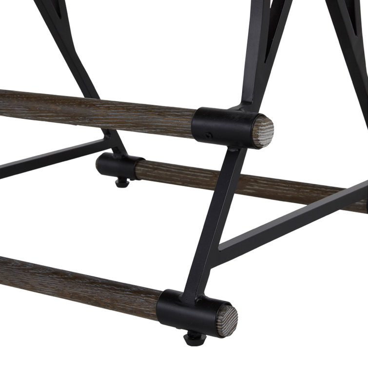 Aged Charcoal Black and Ivory Linen 26.5'' Counter Stool