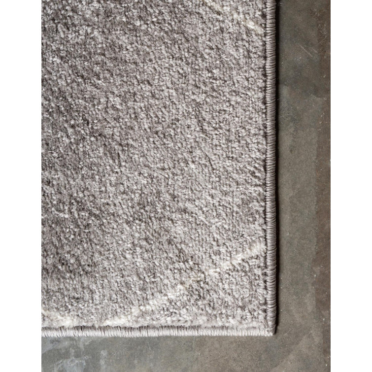 Light Gray 9' x 12' Synthetic Trellis Area Rug
