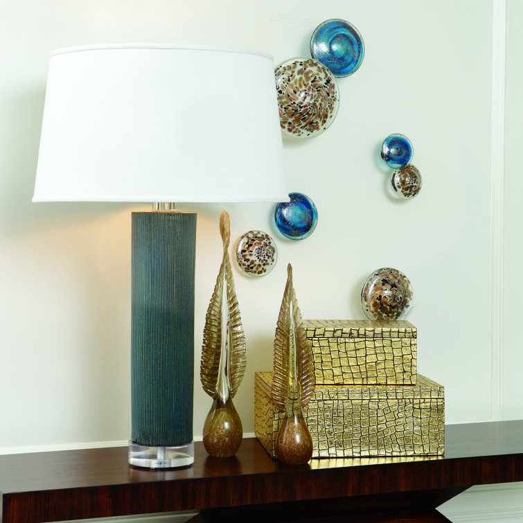 Hand Blown Metallic Glass Wall Art Set of 4