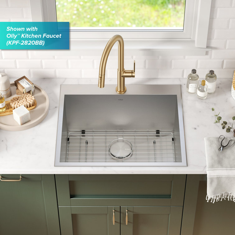 KRAUS Standart PRO 25" Drop-In 16 Gauge Stainless Steel Utility Sink