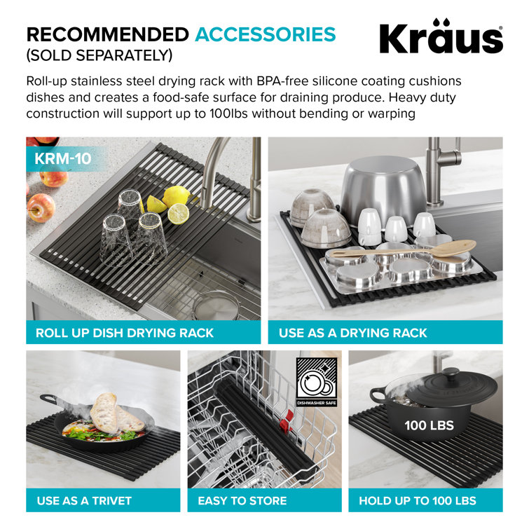 Kraus 22" Stainless Steel Single Bowl Drop-In/Undermount Sink