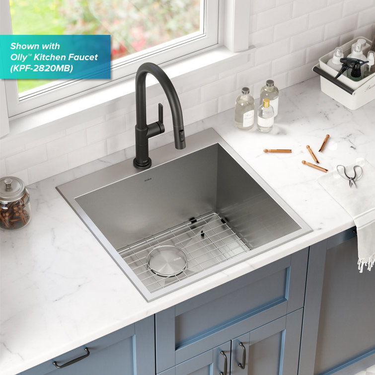 Kraus 22" Stainless Steel Single Bowl Drop-In/Undermount Sink
