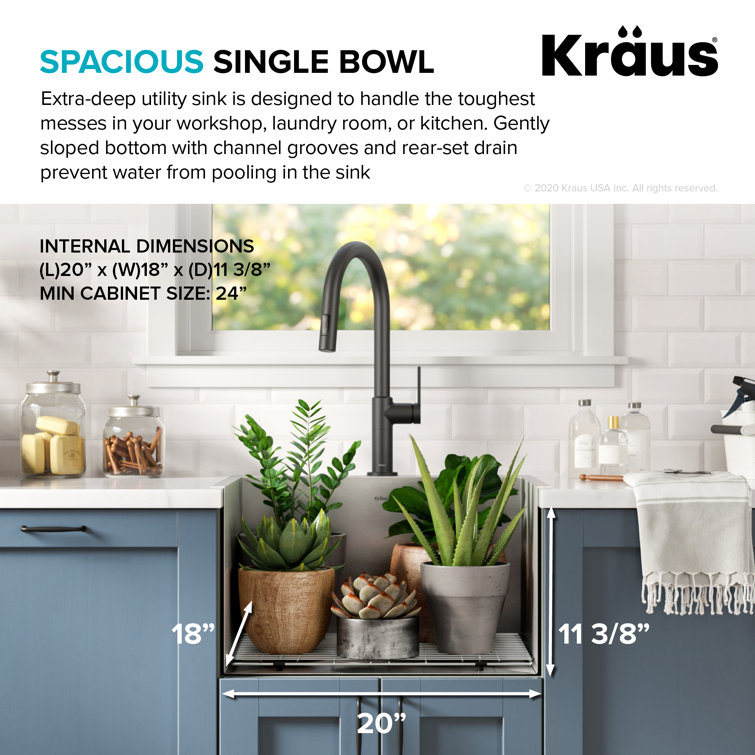 Kraus 22" Stainless Steel Single Bowl Drop-In/Undermount Sink