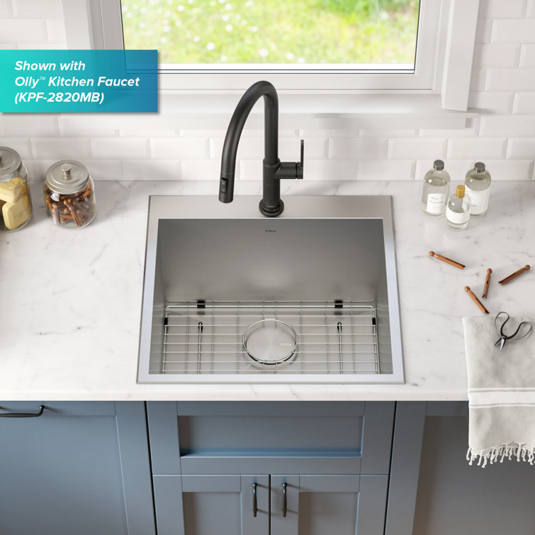Kraus 22" Stainless Steel Single Bowl Drop-In/Undermount Sink
