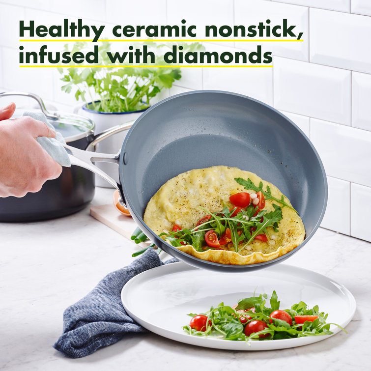 Valencia Pro 10" Gray Ceramic Nonstick Frypan with Lid