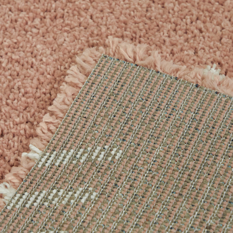 Sherpa Cozy Kids' Geometric Shag Area Rug, Pink 4' x 6'