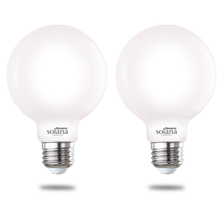 Solana Smart G25 Edison-Style Dimmable LED Bulb, 2-Pack, White