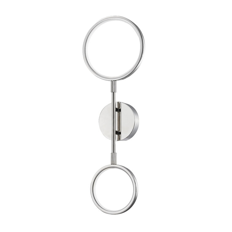 Polished Nickel Dual Ring LED Wall Sconce