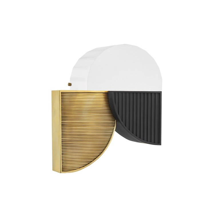 Aged Brass Metal Dual Light Dimmable Wall Sconce