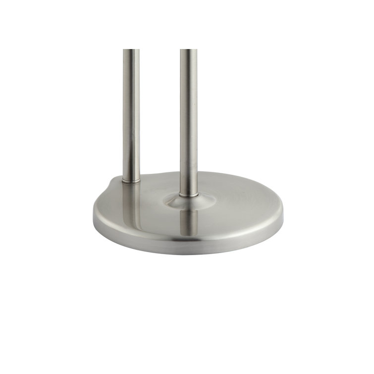 Brushed Nickel Free Standing Toilet Paper Holder with Reserve