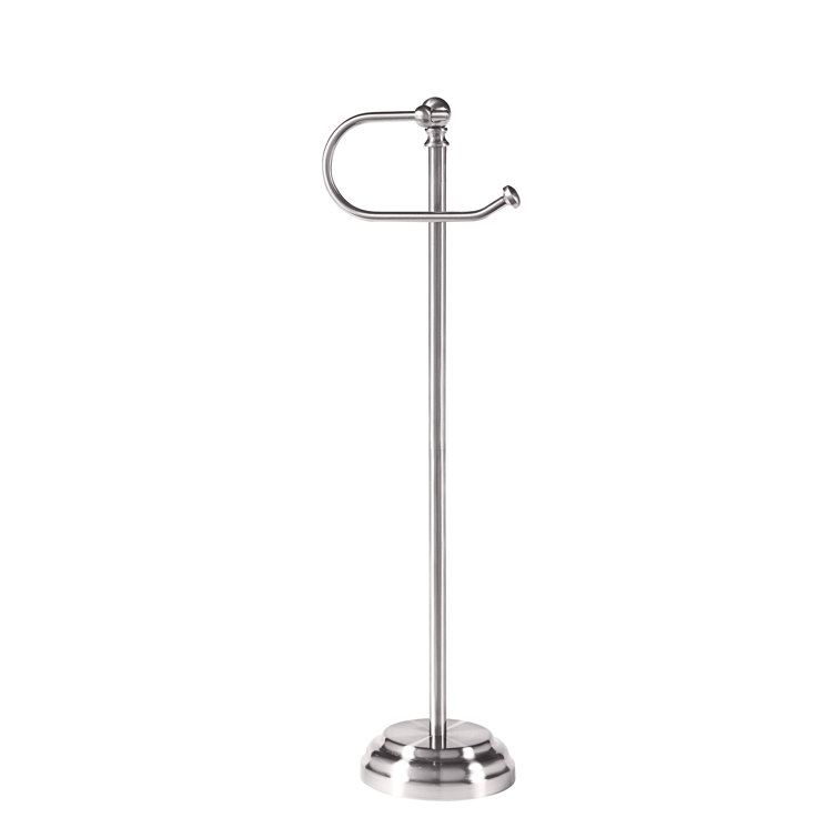 Satin Nickel Free Standing Bathroom Toilet Paper Holder