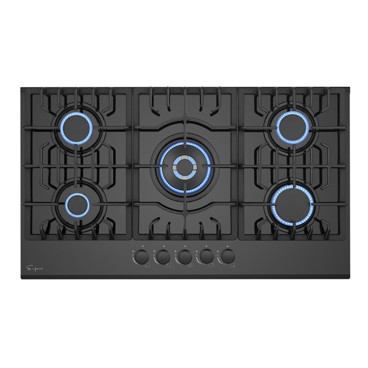 Empava 36" Black Ceramic Stainless Steel 5 Burner Cooktop
