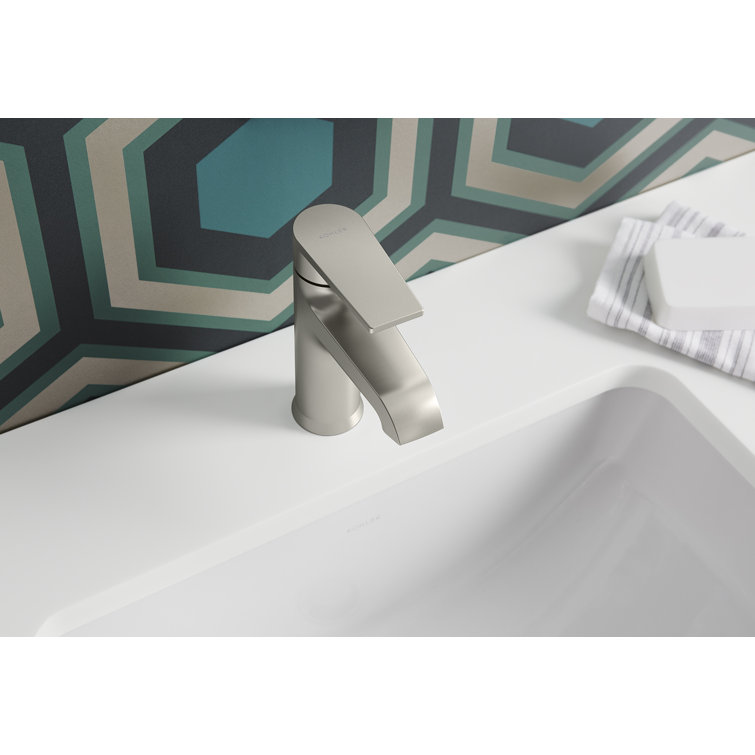 Hint Vibrant Brushed Nickel Single-Handle Low-Arc Bathroom Faucet