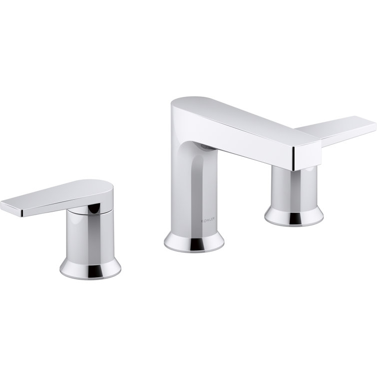Taut Polished Chrome 2-Handle Low-Arc Bathroom Faucet