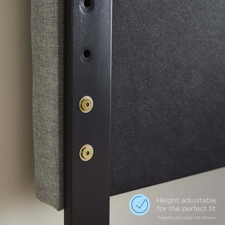 Gray Full Rubberwood and MDF Headboard with Window Pane Design