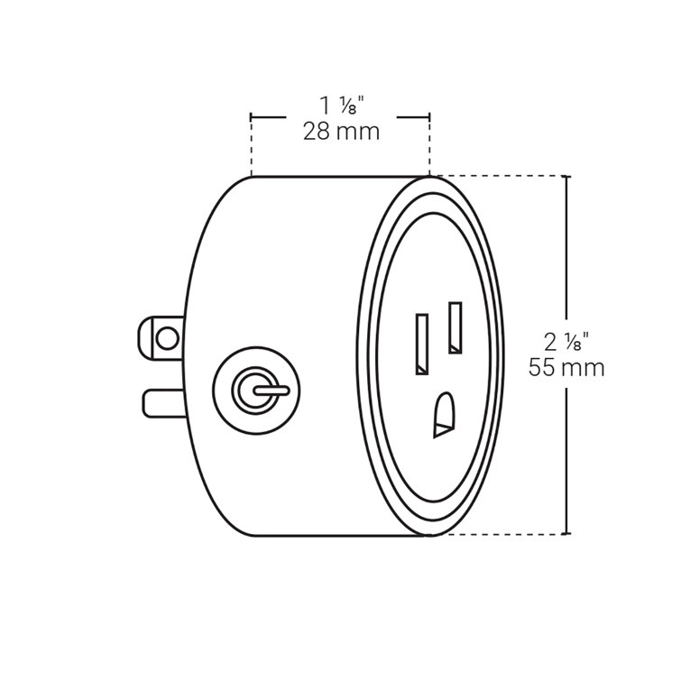 Compact White Wi-Fi Smart Plug with Voice Control