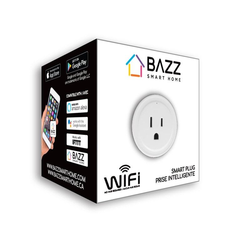 Compact White Wi-Fi Smart Plug with Voice Control