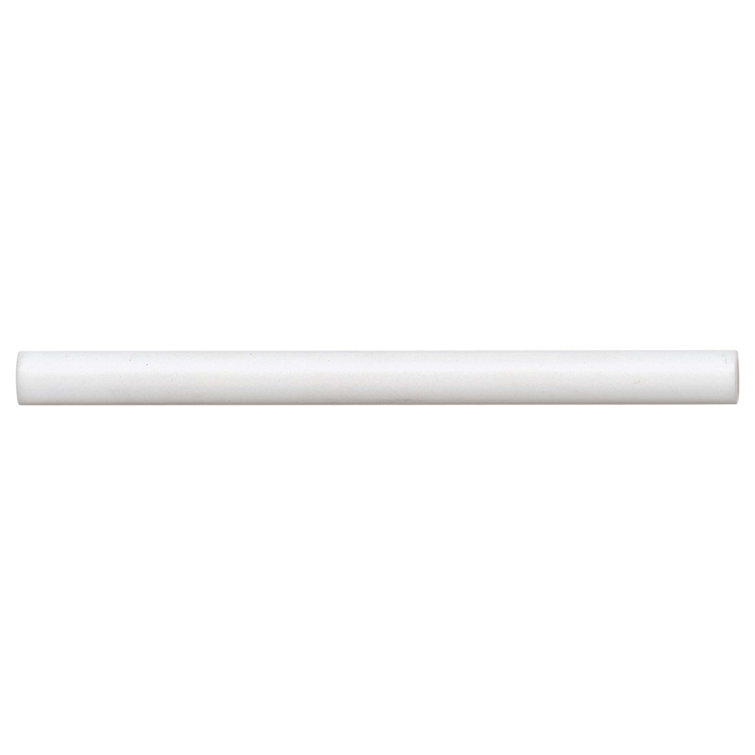 Reine 0.5" x 8" Matte White Ceramic Trim Tile